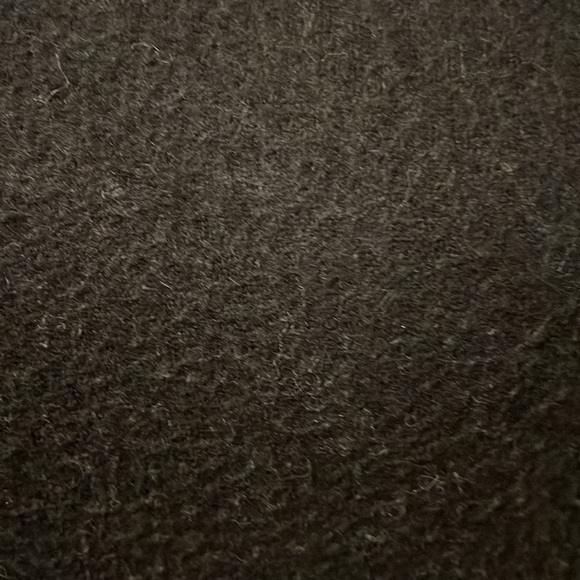 Black fuzzy top that curves in at waist then bells out to bottom w/sheer sleeves - Picture 2 of 5